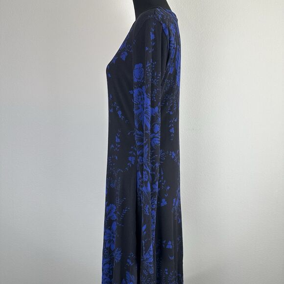 FUZZI Jean Paul Gaultier Dress Plus Size 22 Black Blue Floral Pullover Mesh NEW - Picture 6 of 15